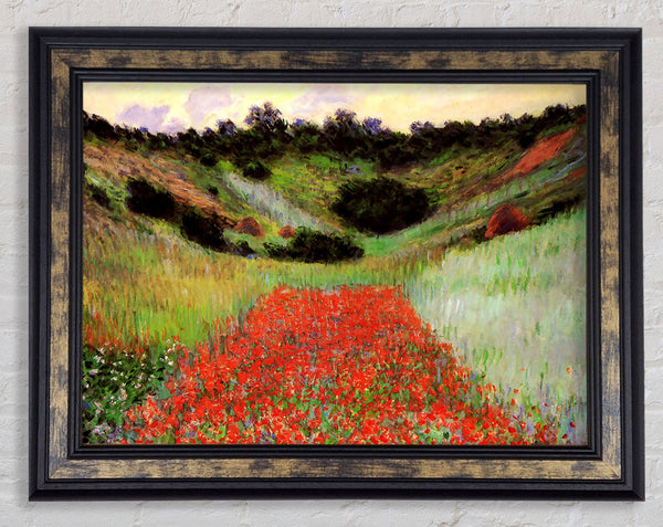 Monet Poppy Field Of Flowers In Giverny Framed Print