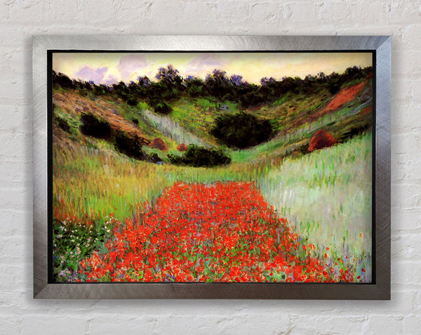 Monet Poppy Field Of Flowers In Giverny Framed Print