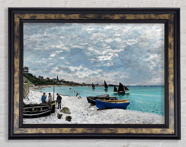 Monet The Beach At Sainte-Adresse Framed Print