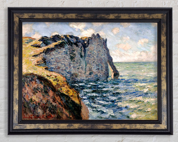 Monet The Cliff Of Aval At Etretat Framed Print