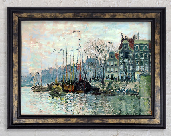 Monet View Of The Kromme Waal In Amsterdam Framed Print