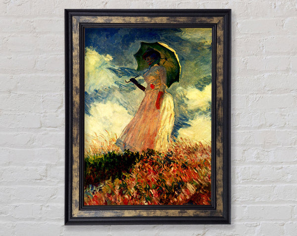 Monet Woman With Parasol Framed Print