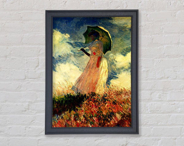 Monet Woman With Parasol Framed Print