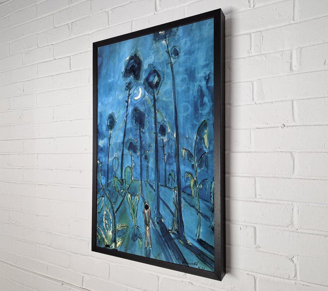  A Canvas Print of Walter Gramatte Moon Landscape Two Figures Canvas Wall Art