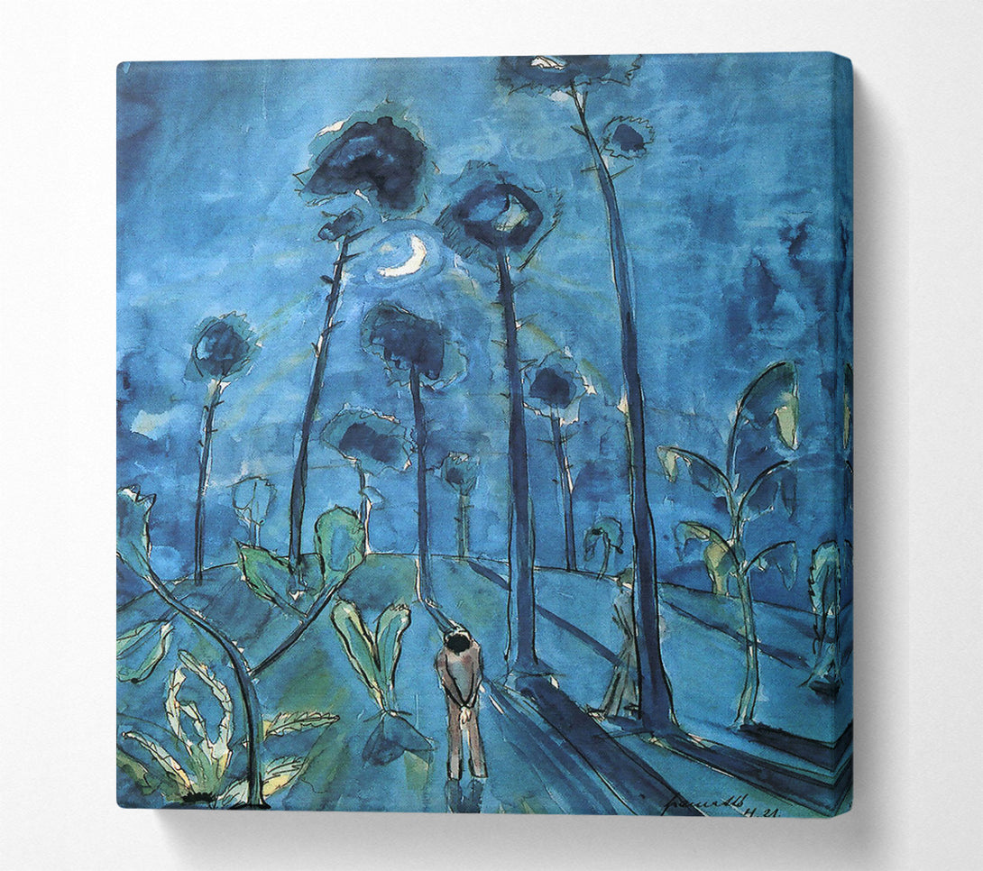  A Canvas Print of Walter Gramatte Moon Landscape Two Figures Canvas Wall Art