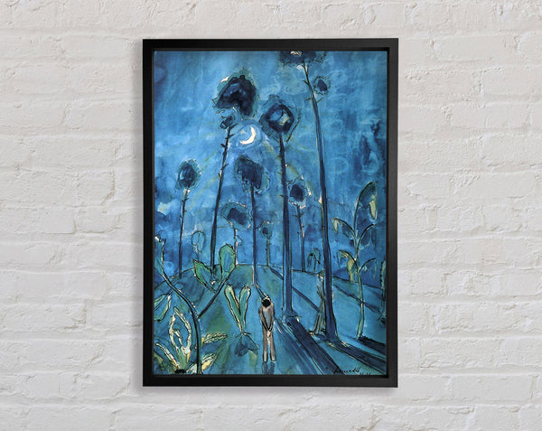 Walter Gramatte Moon Landscape Two Figures Framed Print