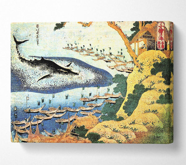  A Canvas Print of Hokusai Ocean Landscape And Whale Canvas Art
