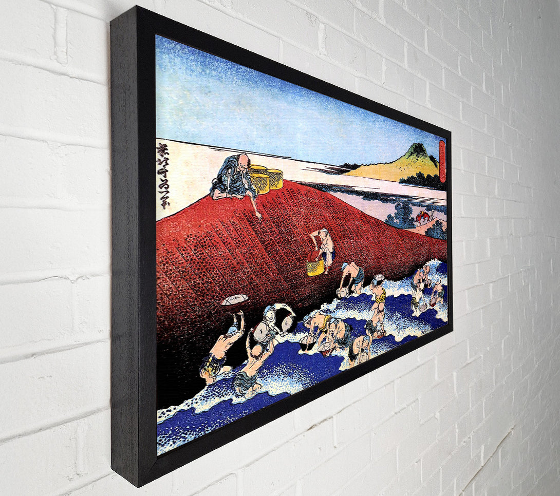  A Canvas Print of Hokusai Ocean Landscape With Fishermen Canvas Art