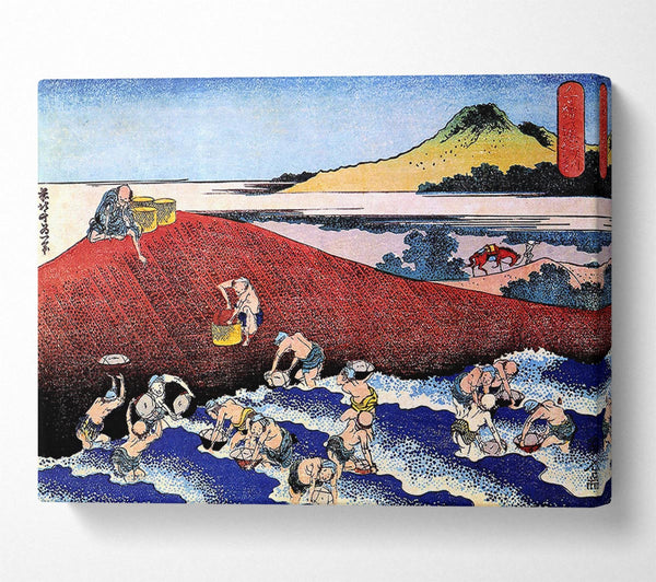  A Canvas Print of Hokusai Ocean Landscape With Fishermen Canvas Art