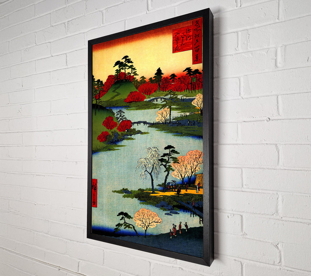  A Canvas Print of Hiroshige Open Garden At Fukagawa Canvas Print