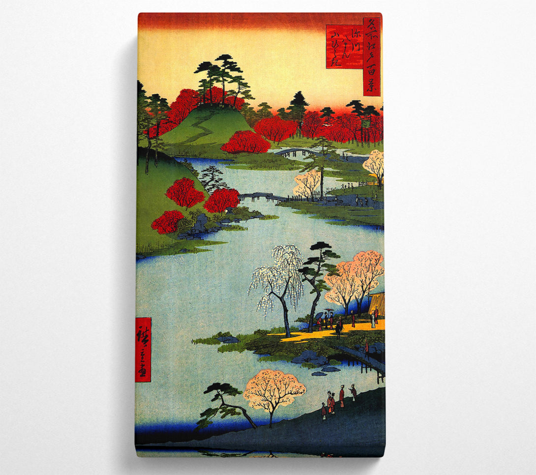  A Canvas Print of Hiroshige Open Garden At Fukagawa Canvas Print