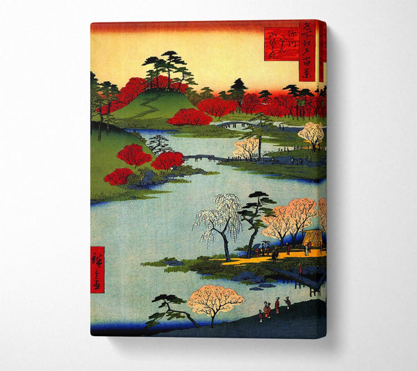  A Canvas Print of Hiroshige Open Garden At Fukagawa Canvas Print