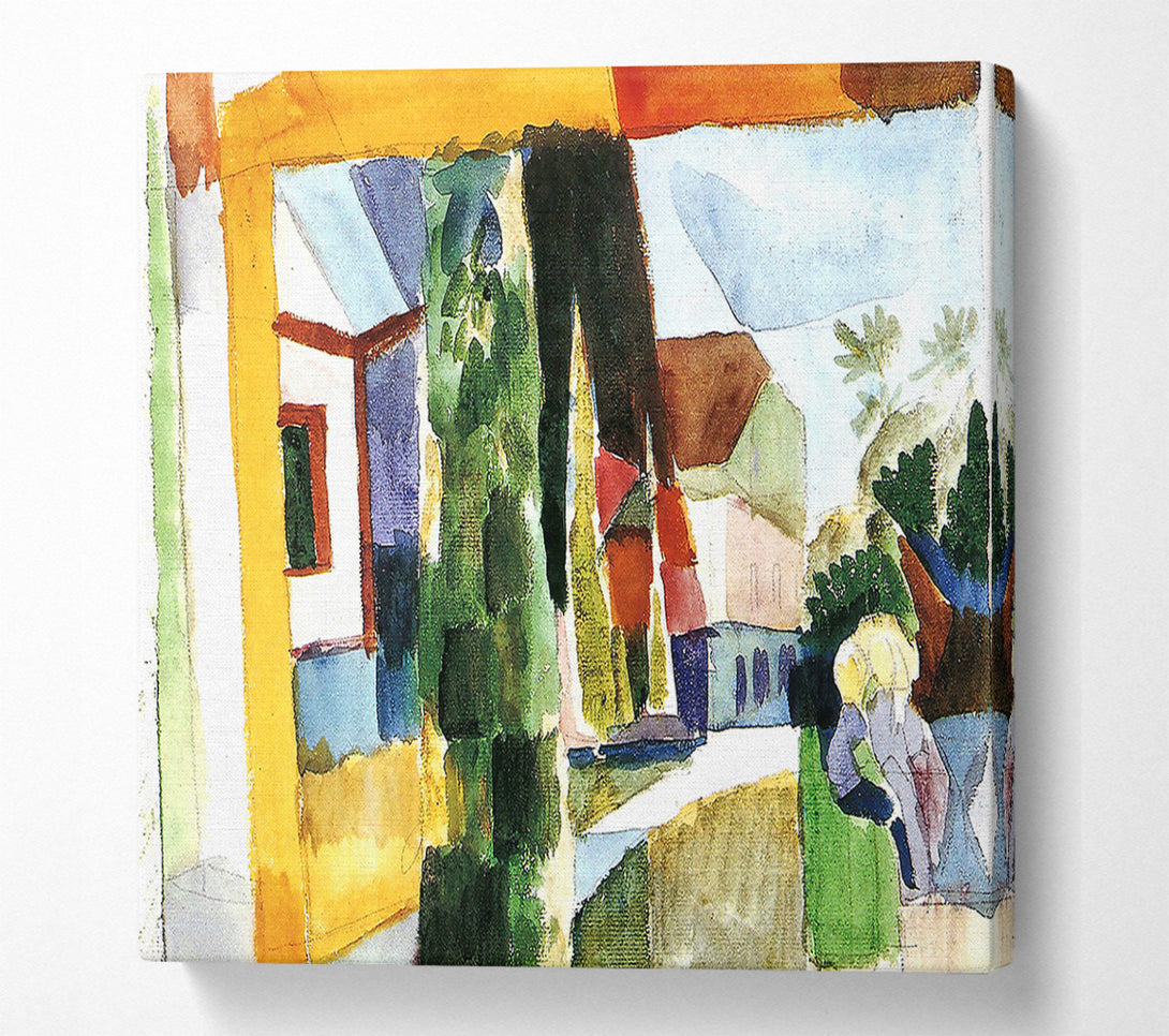  A Canvas Print of August Macke Our Garden On The Lake 5 Canvas Print