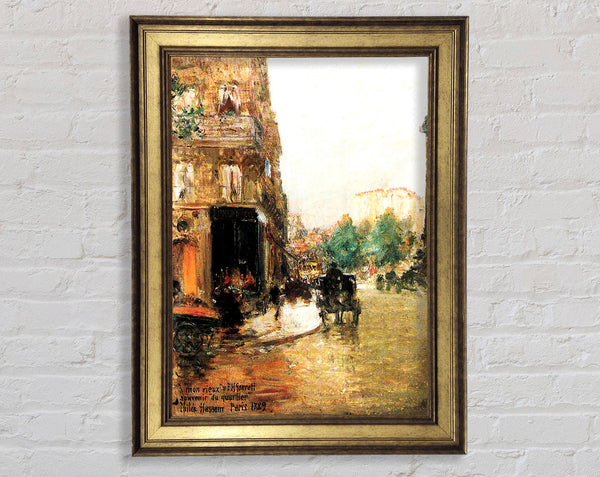 Hassam Parisian Street Scene 2 Framed Print