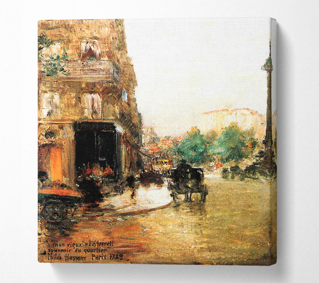  A Canvas Print of Hassam Parisian Street Scene 2 Canvas Art