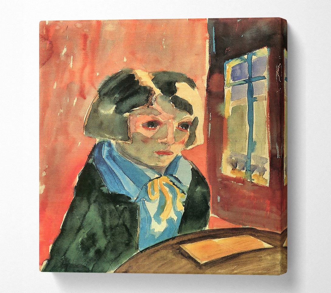  A Canvas Print of Walter Gramatte Parrot Girl Sonia Gramatte Canvas Print