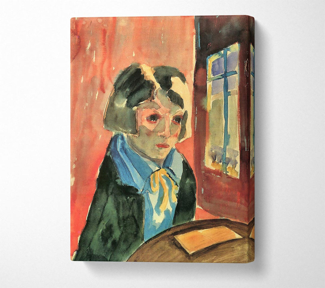  A Canvas Print of Walter Gramatte Parrot Girl Sonia Gramatte Canvas Print