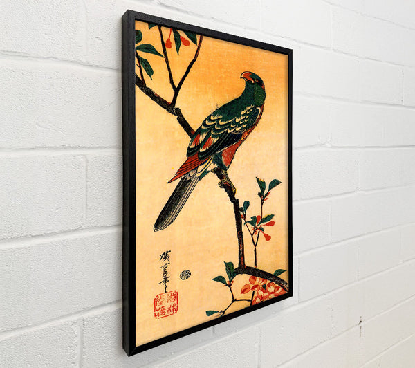 Hiroshige Parrot On A Blooming Branch