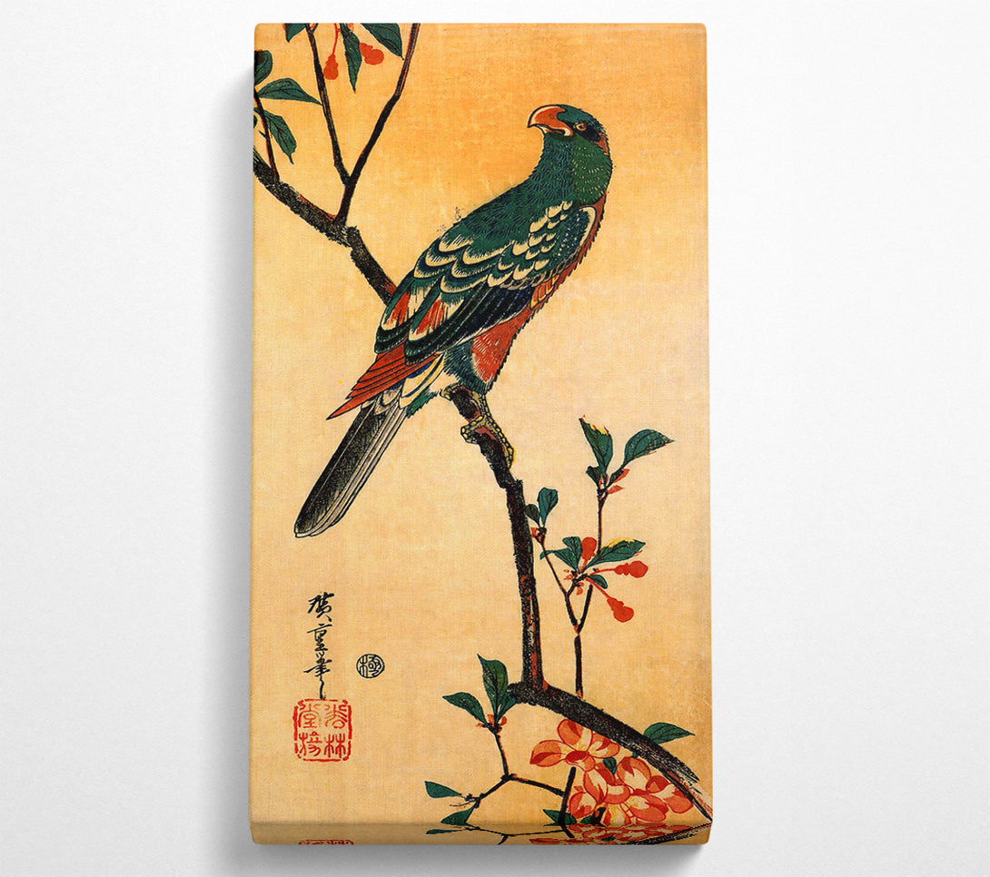  A Canvas Print of Hiroshige Parrot On A Blooming Branch Canvas Wall Art
