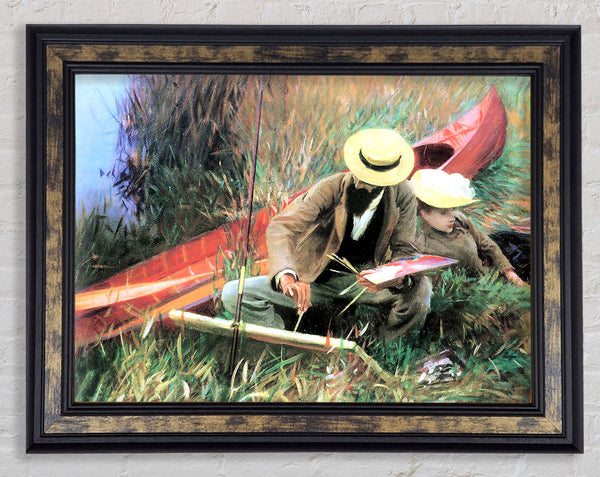 John Singer Sargent Paul Helleu Stands With His Wife Framed Print