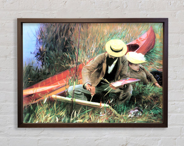 John Singer Sargent Paul Helleu Stands With His Wife Framed Print