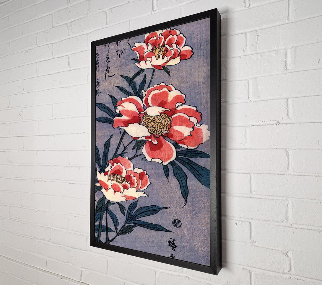  A Canvas Print of Hiroshige Peonies Canvas Art