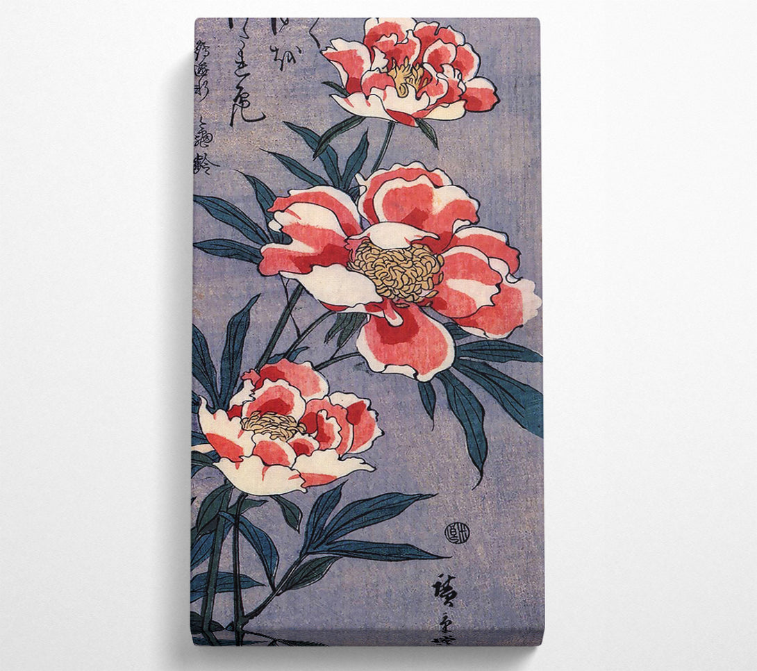  A Canvas Print of Hiroshige Peonies Canvas Art