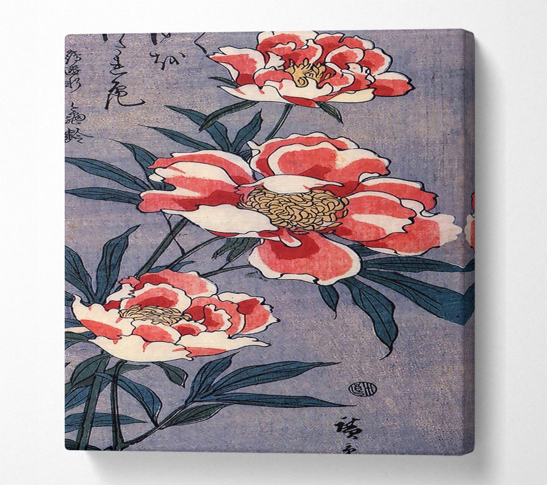  A Canvas Print of Hiroshige Peonies Canvas Art