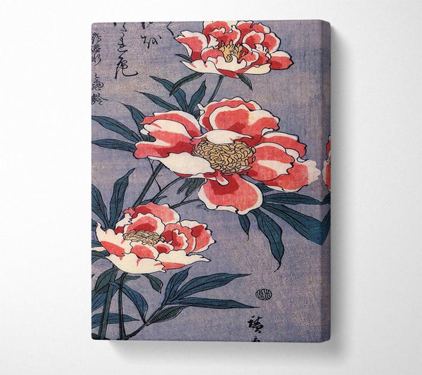  A Canvas Print of Hiroshige Peonies Canvas Art