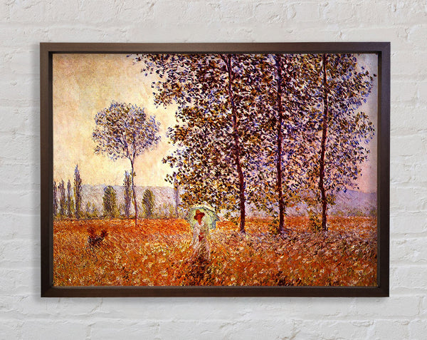 Monet Poplars In The Sunlight Framed Print