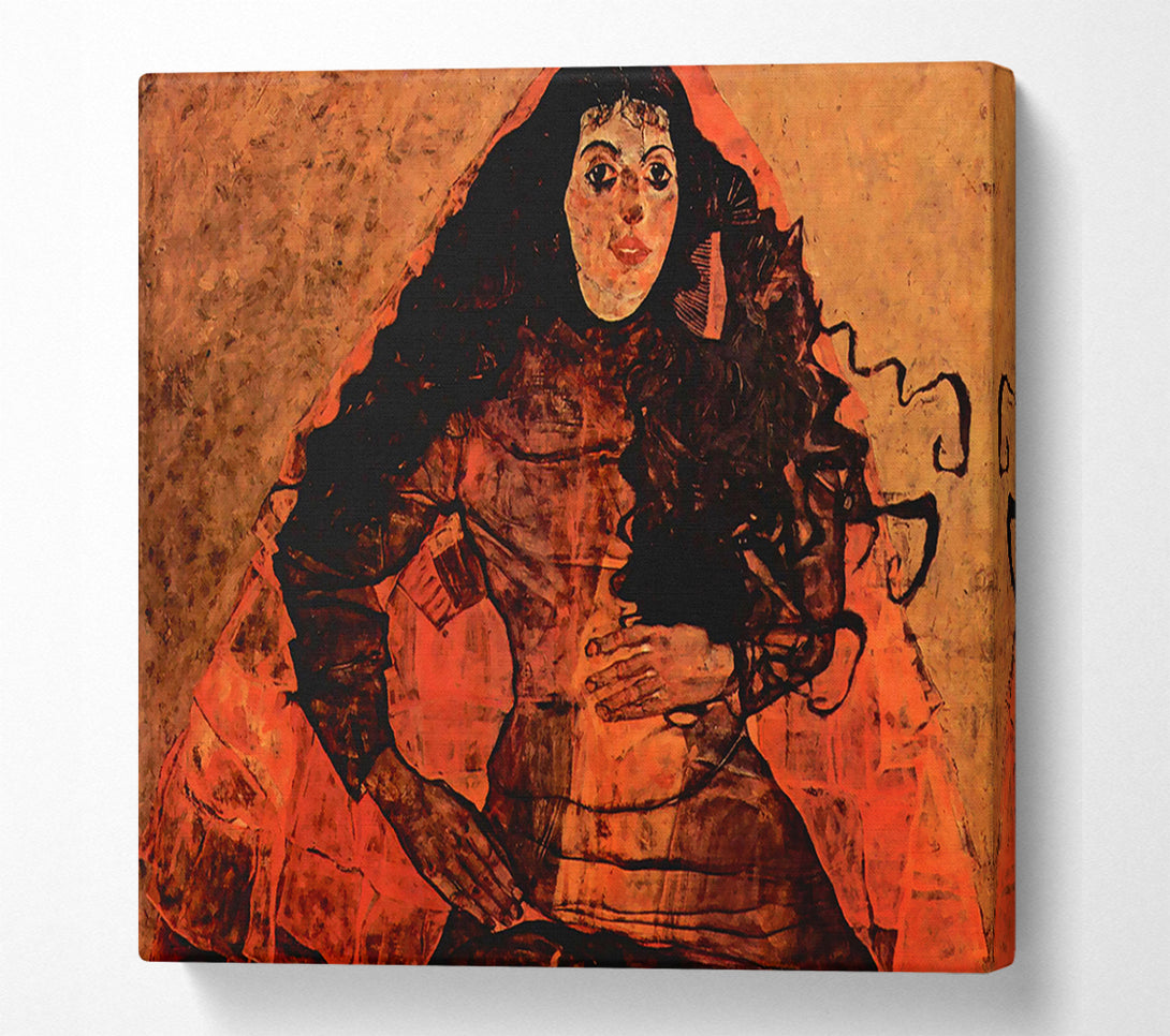  A Canvas Print of Schiele Portrait Of Trude Engel Canvas Wall Art