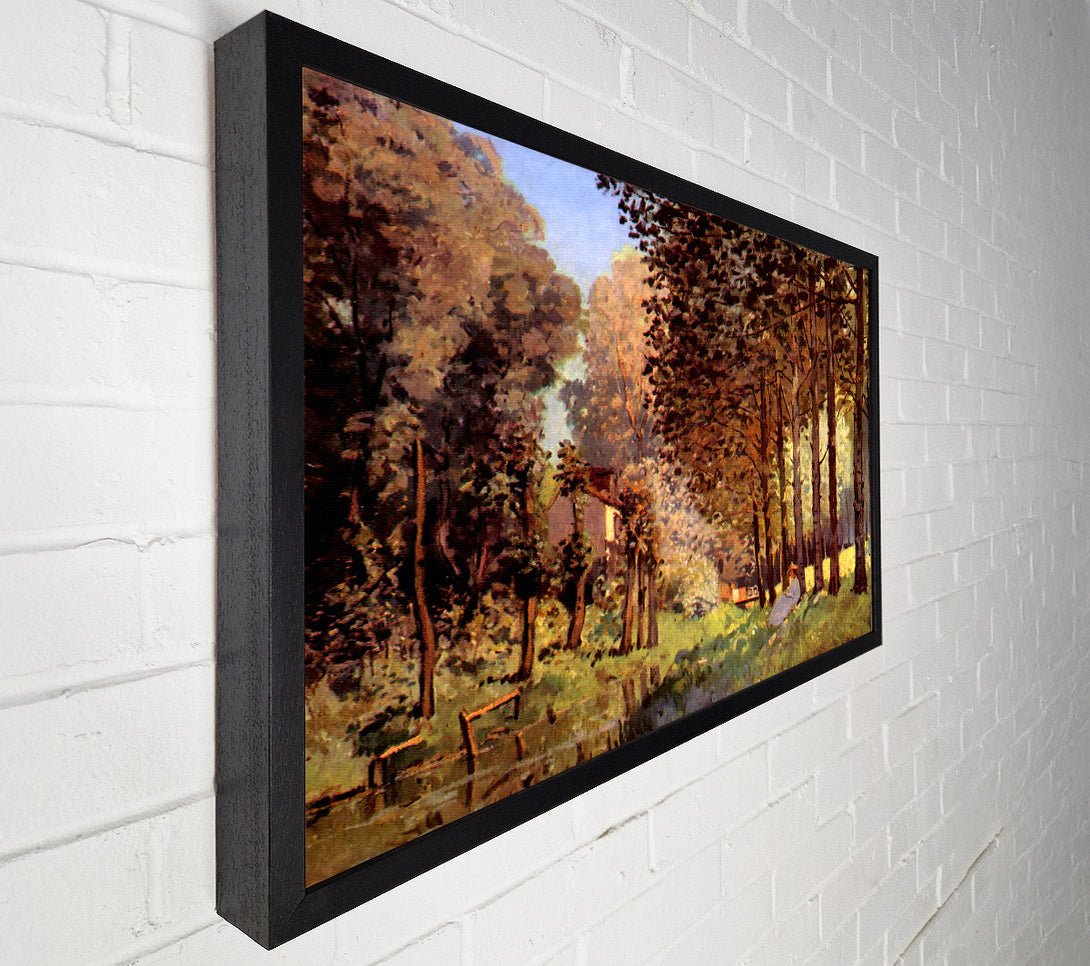  A Canvas Print of Sisley Rest At The River Bank Canvas Print