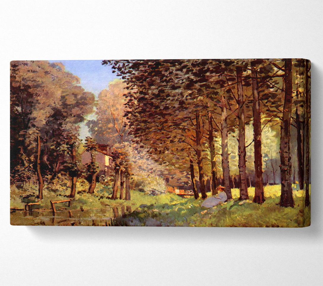  A Canvas Print of Sisley Rest At The River Bank Canvas Print