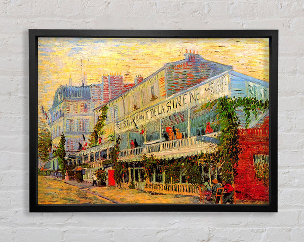Van Gogh Restaurant De La Sirene At Asnieres Framed Print