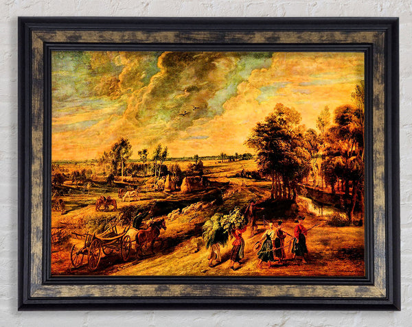 Rubens Return Of The Farmers From The Field Framed Print