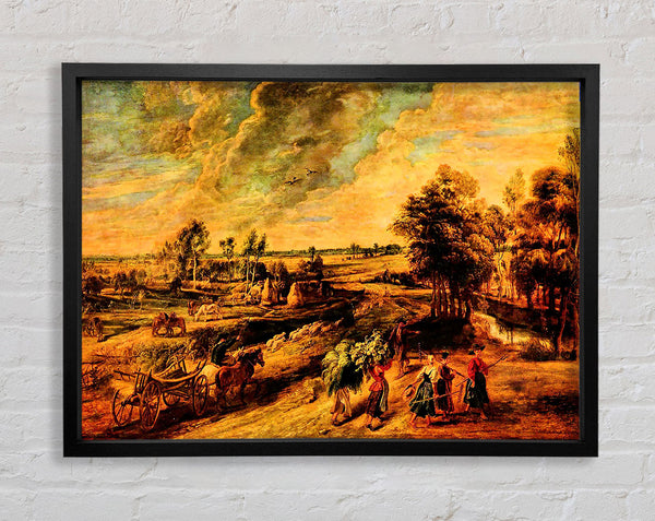 Rubens Return Of The Farmers From The Field Framed Print