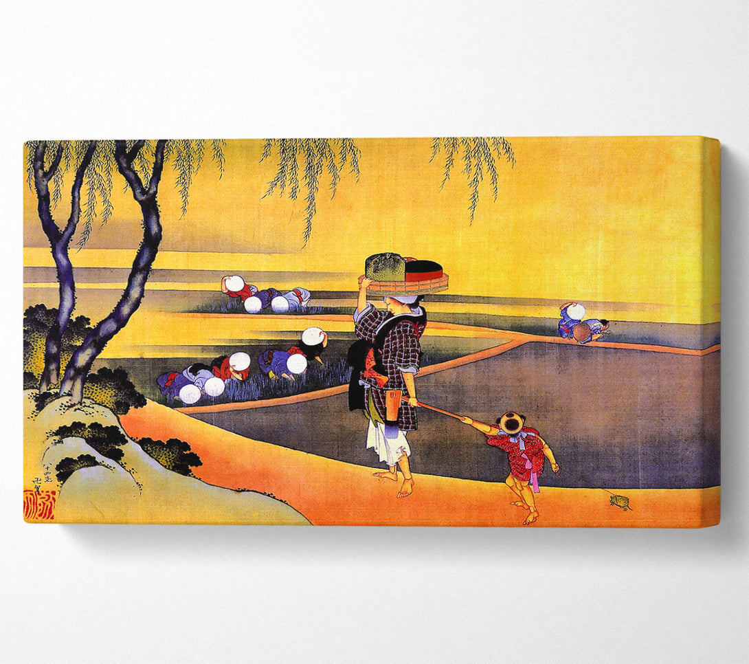  A Canvas Print of Hokusai Rice Fields Canvas Print