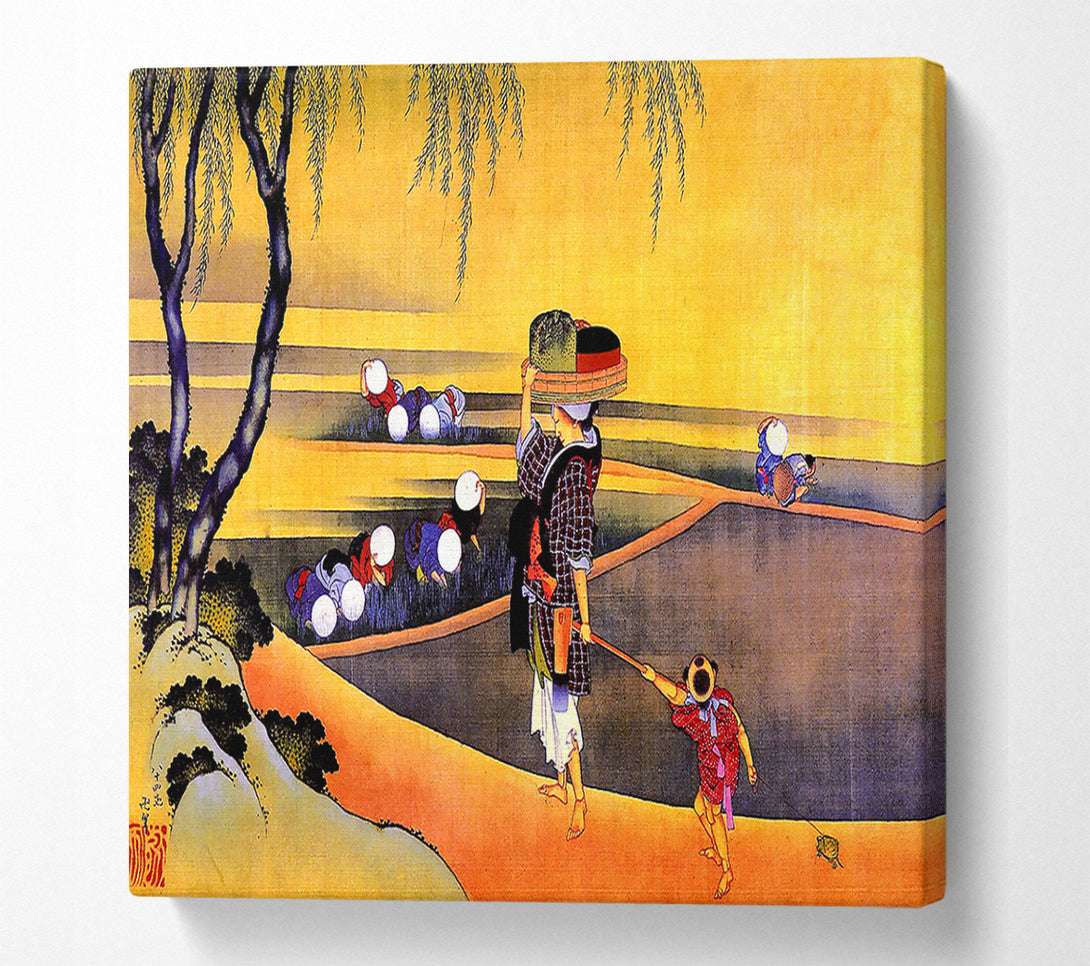  A Canvas Print of Hokusai Rice Fields Canvas Print