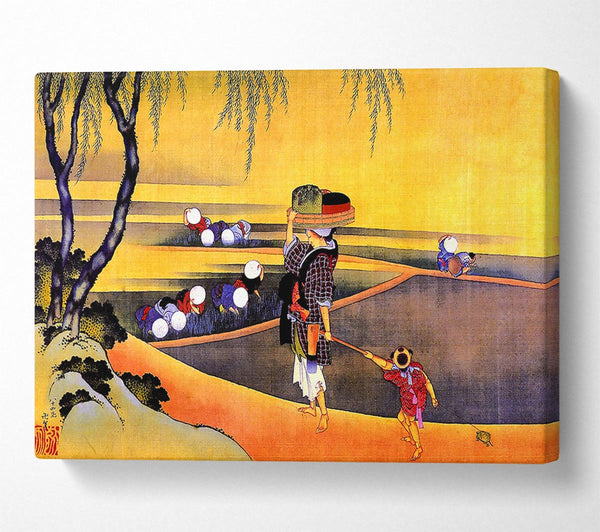  A Canvas Print of Hokusai Rice Fields Canvas Print
