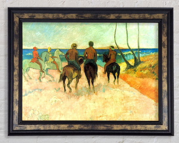 Gauguin Riding On The Beach 2 Framed Print