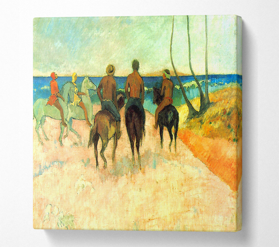  A Canvas Print of Gauguin Riding On The Beach 2 Canvas Print