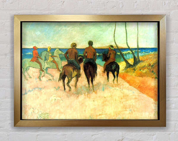 Gauguin Riding On The Beach 2 Framed Print