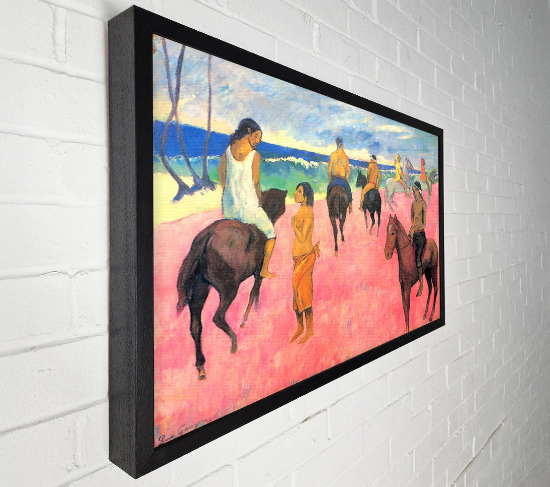  A Canvas Print of Gauguin Riding On The Beach Canvas Art