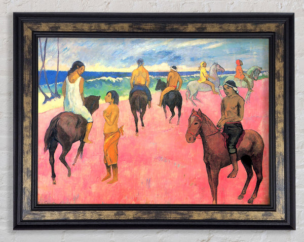 Gauguin Riding On The Beach Framed Print