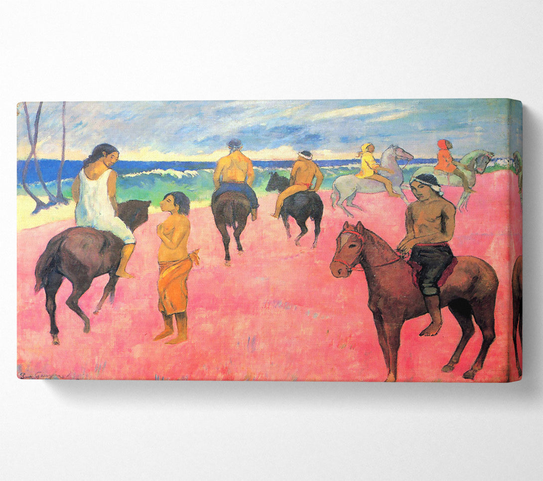  A Canvas Print of Gauguin Riding On The Beach Canvas Art