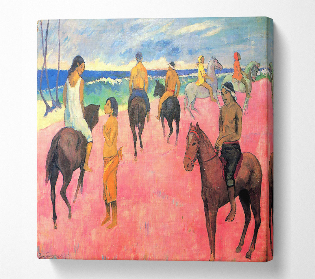  A Canvas Print of Gauguin Riding On The Beach Canvas Art