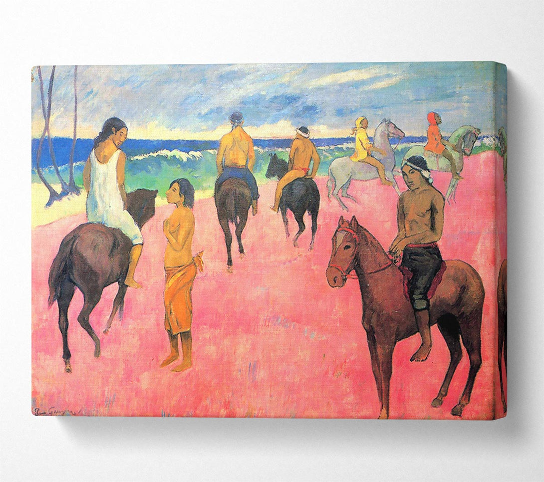  A Canvas Print of Gauguin Riding On The Beach Canvas Art