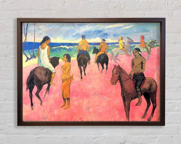 Gauguin Riding On The Beach Framed Print