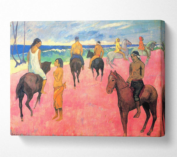  A Canvas Print of Gauguin Riding On The Beach Canvas Art