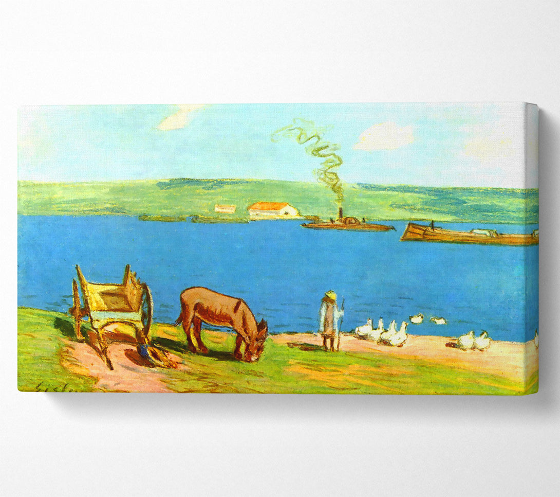  A Canvas Print of Sisley River Bank Canvas Print